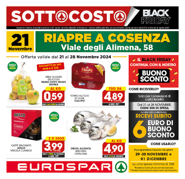 NUOVA APERTURA EUROSPAR COSENZA