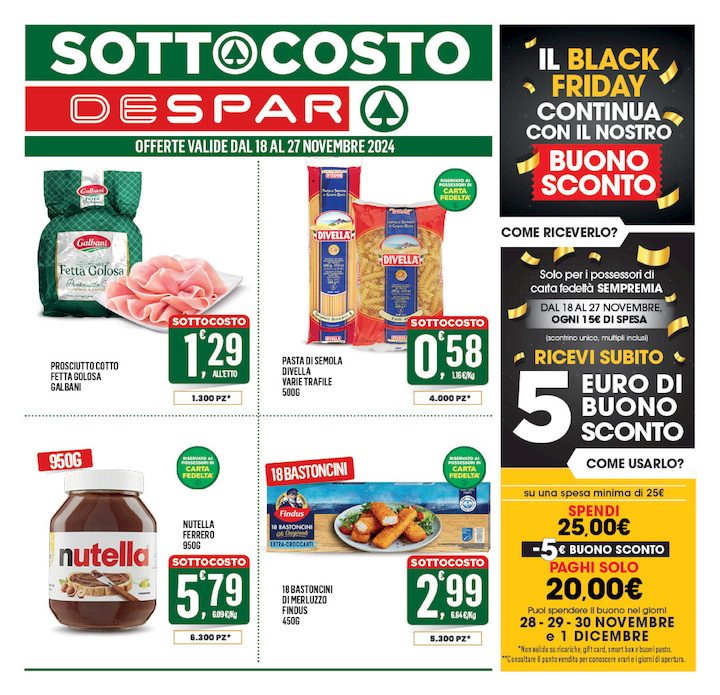 Sotto Costo BLACK FRIDAY