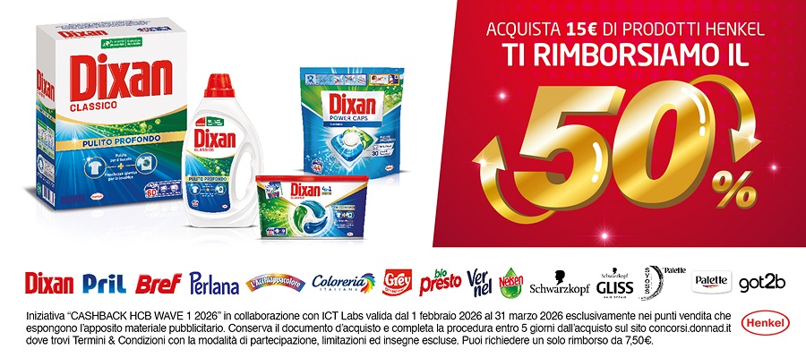ACQUISTA 15€ DI PRODOTTI HENKEL TI RIMBORSIAMO IL 50%